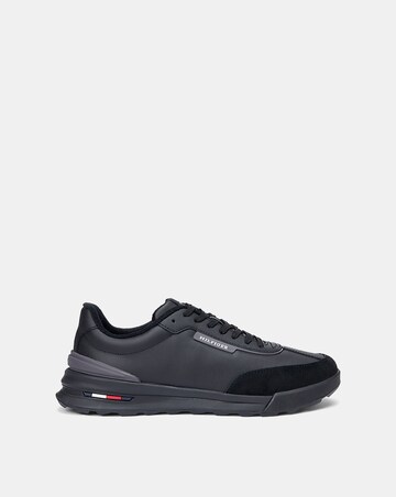 Tommy Hilfiger Leather Mix Retro Runner - Black