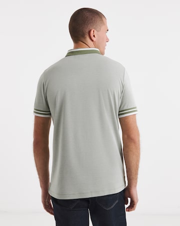 Tipped Jacquard Pique Polo Shirt Long