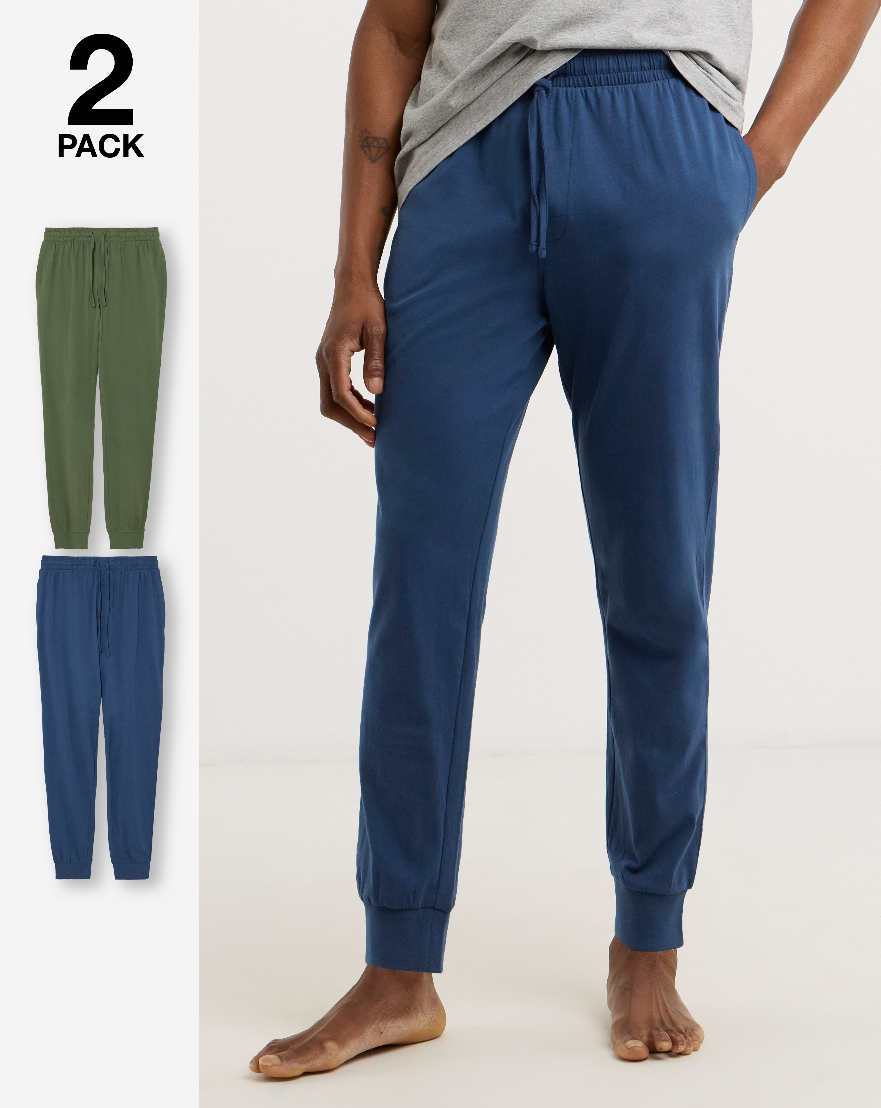 New In - 2 Pack Jersey Cuffed Lounge Pants