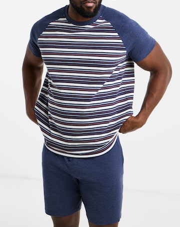 Marl Stripe T-Shirt And Short PJ Set