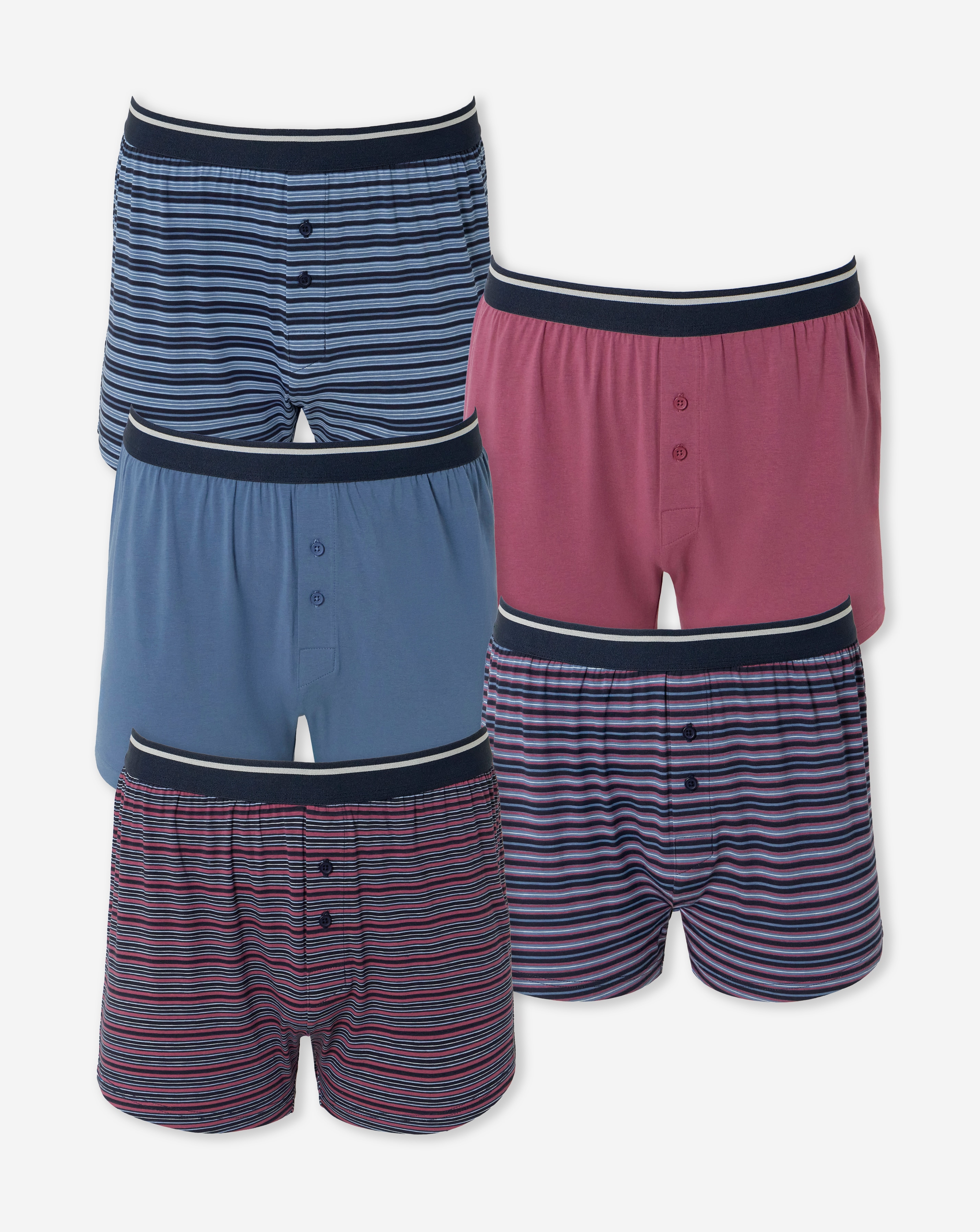 New In - 5 Pack Stripe Loose Boxers