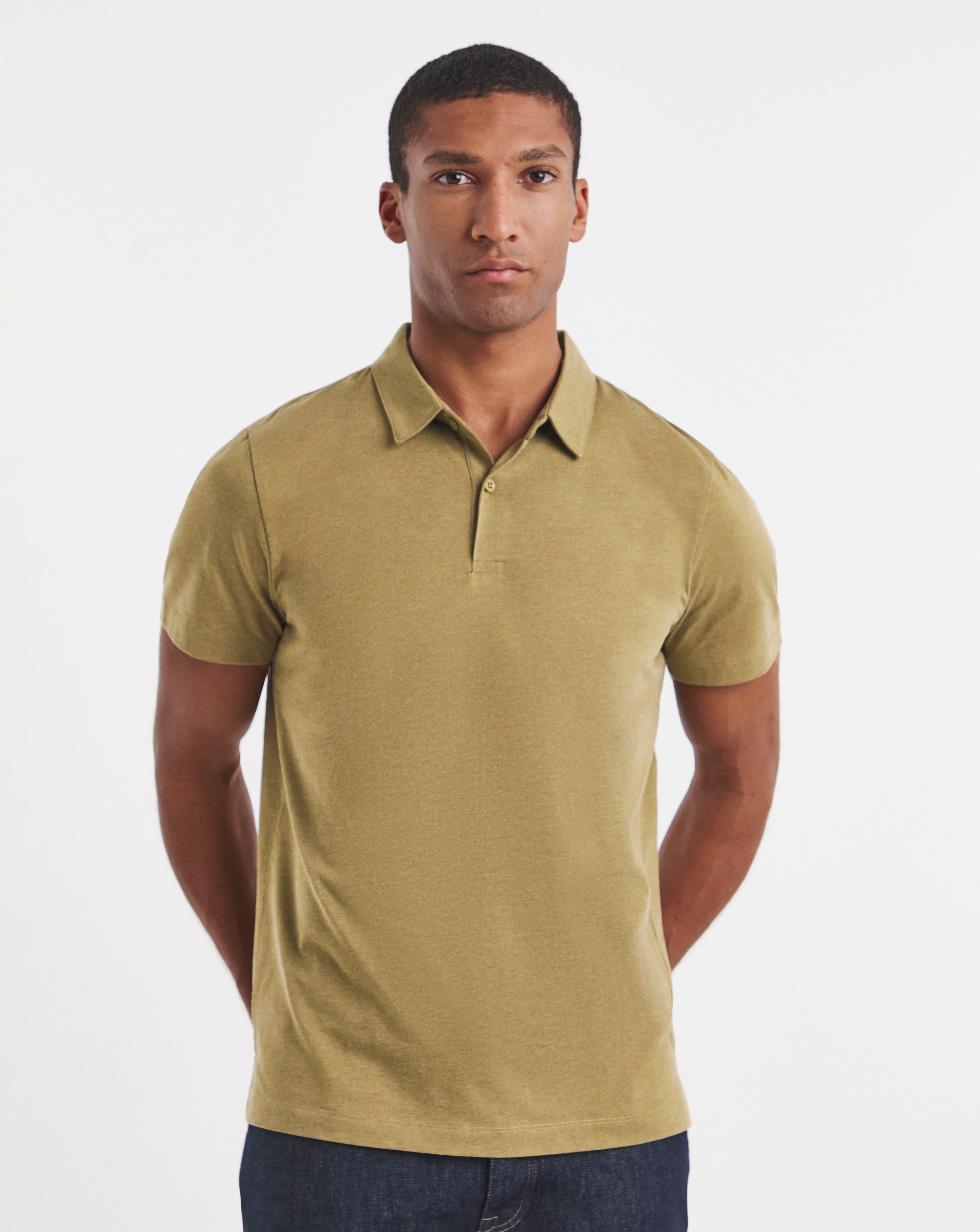 New In - Marl Jersey Polo Shirt Long