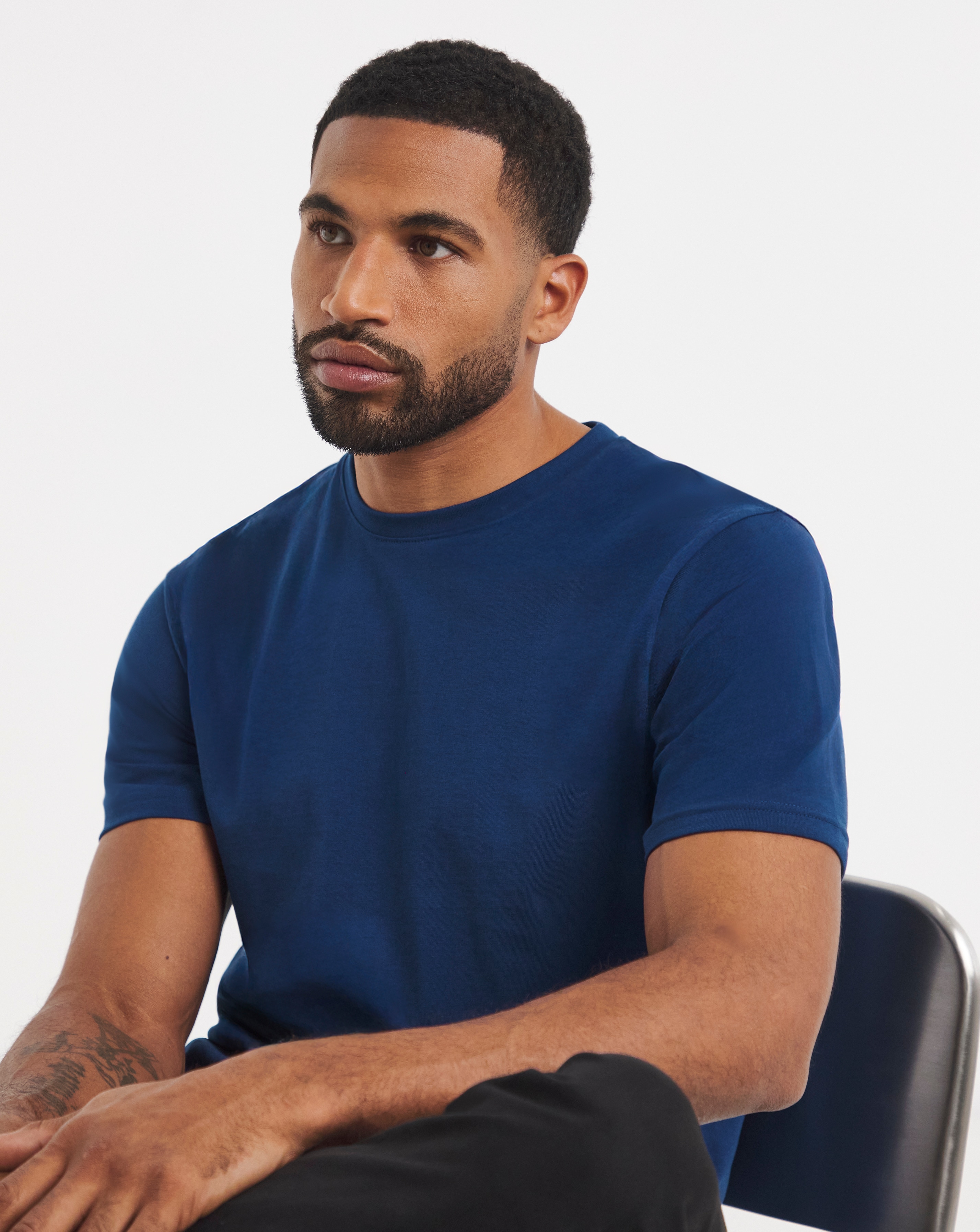 Crew Neck T-Shirt Long - Cobalt