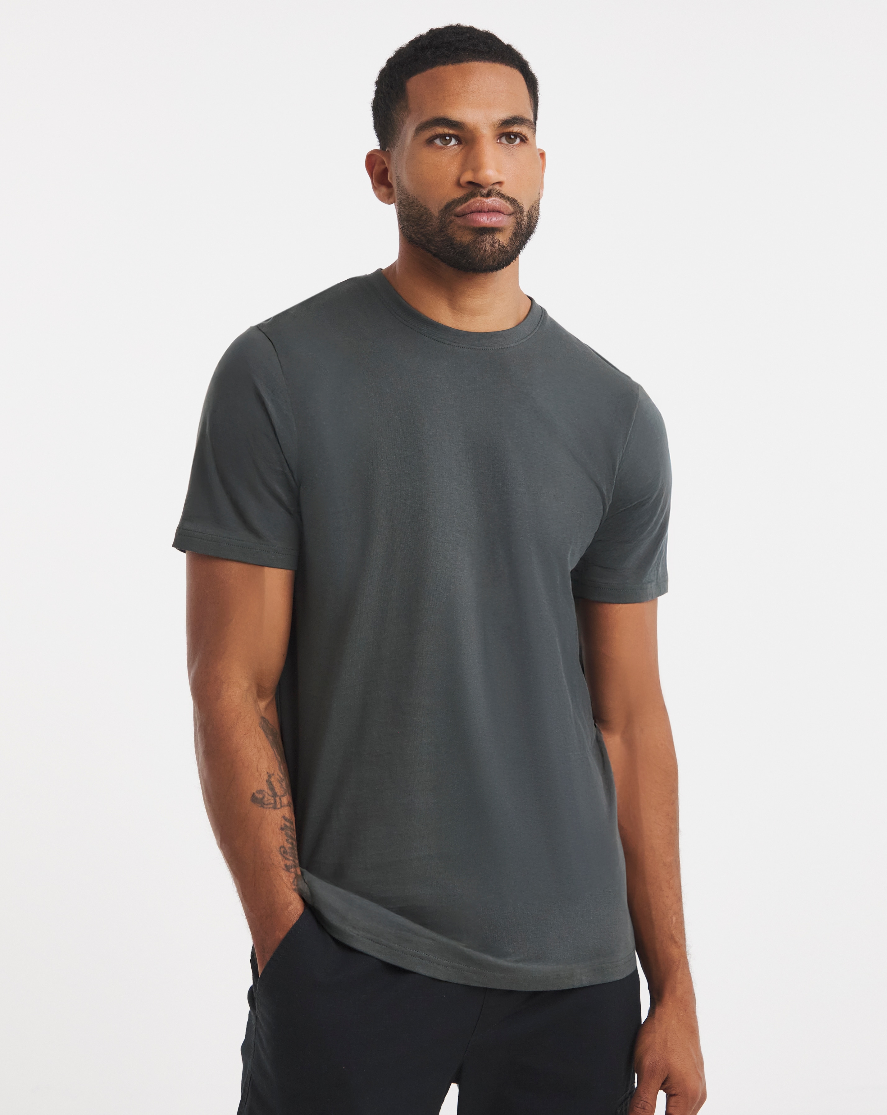 New In - Crew Neck T-Shirt Long - Green