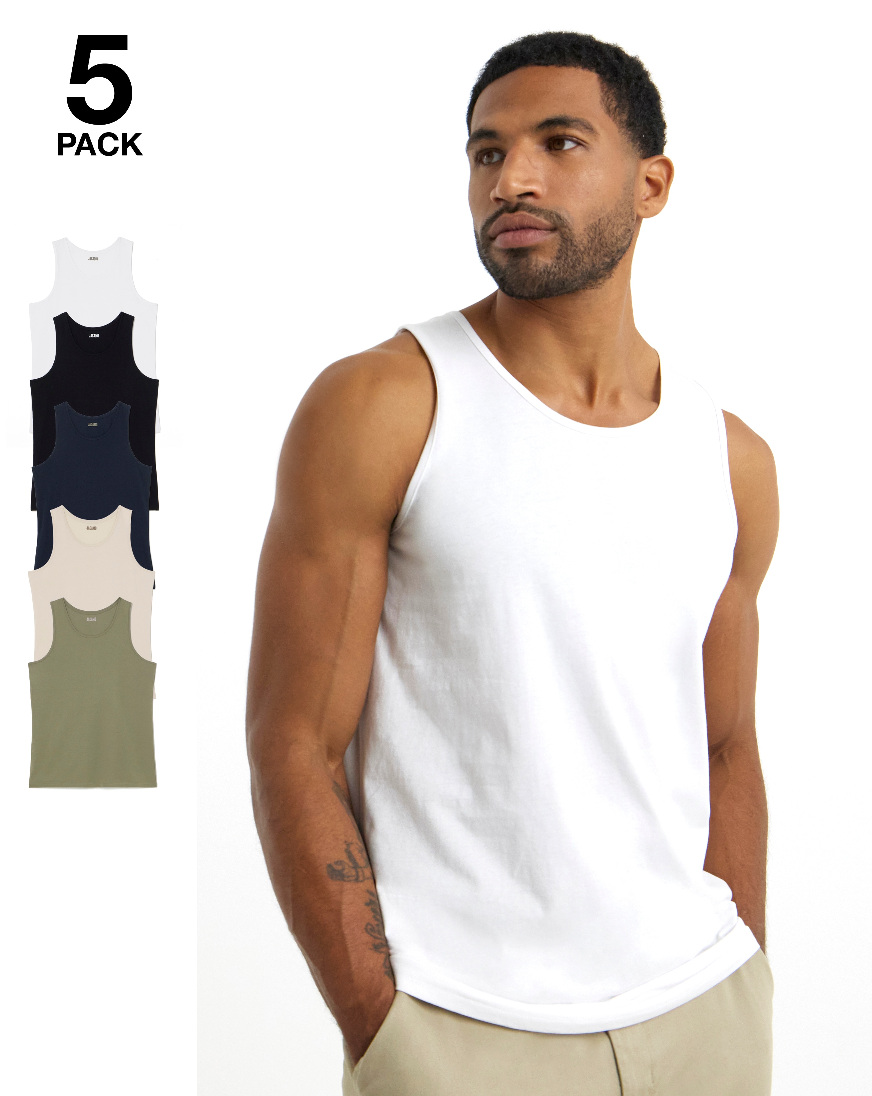 New In - 5 Pack Multi Vests Long