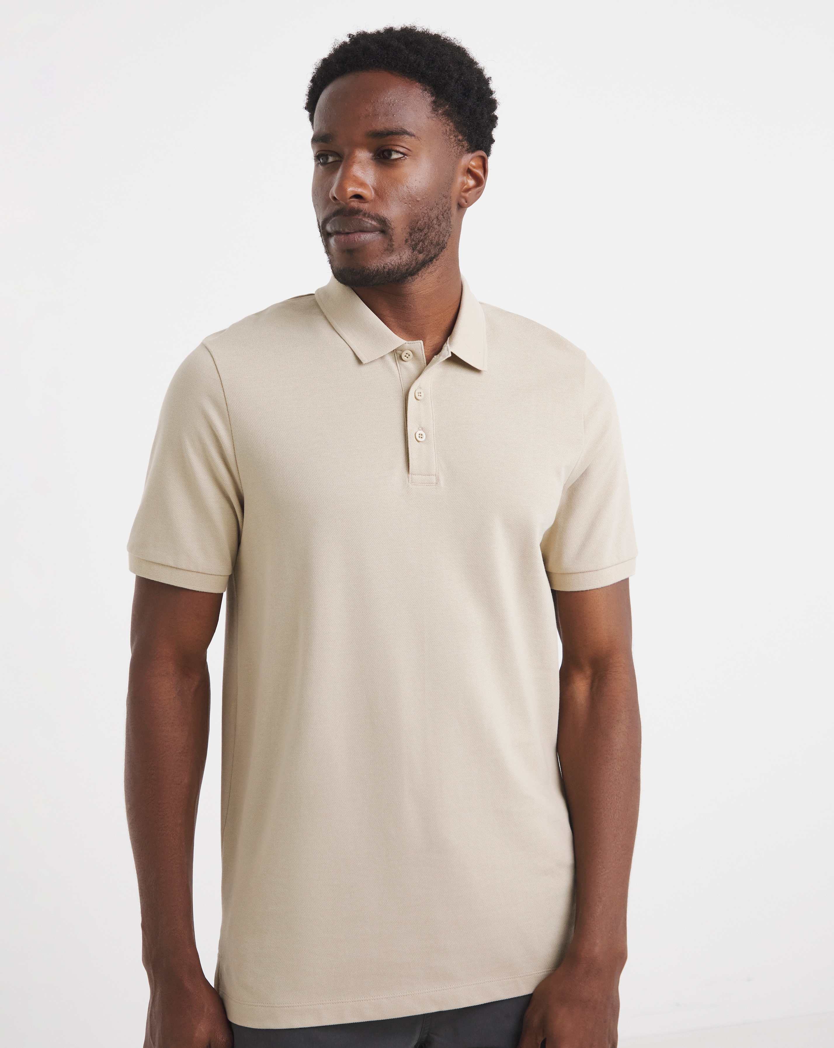 Pique Polo Long - Beige