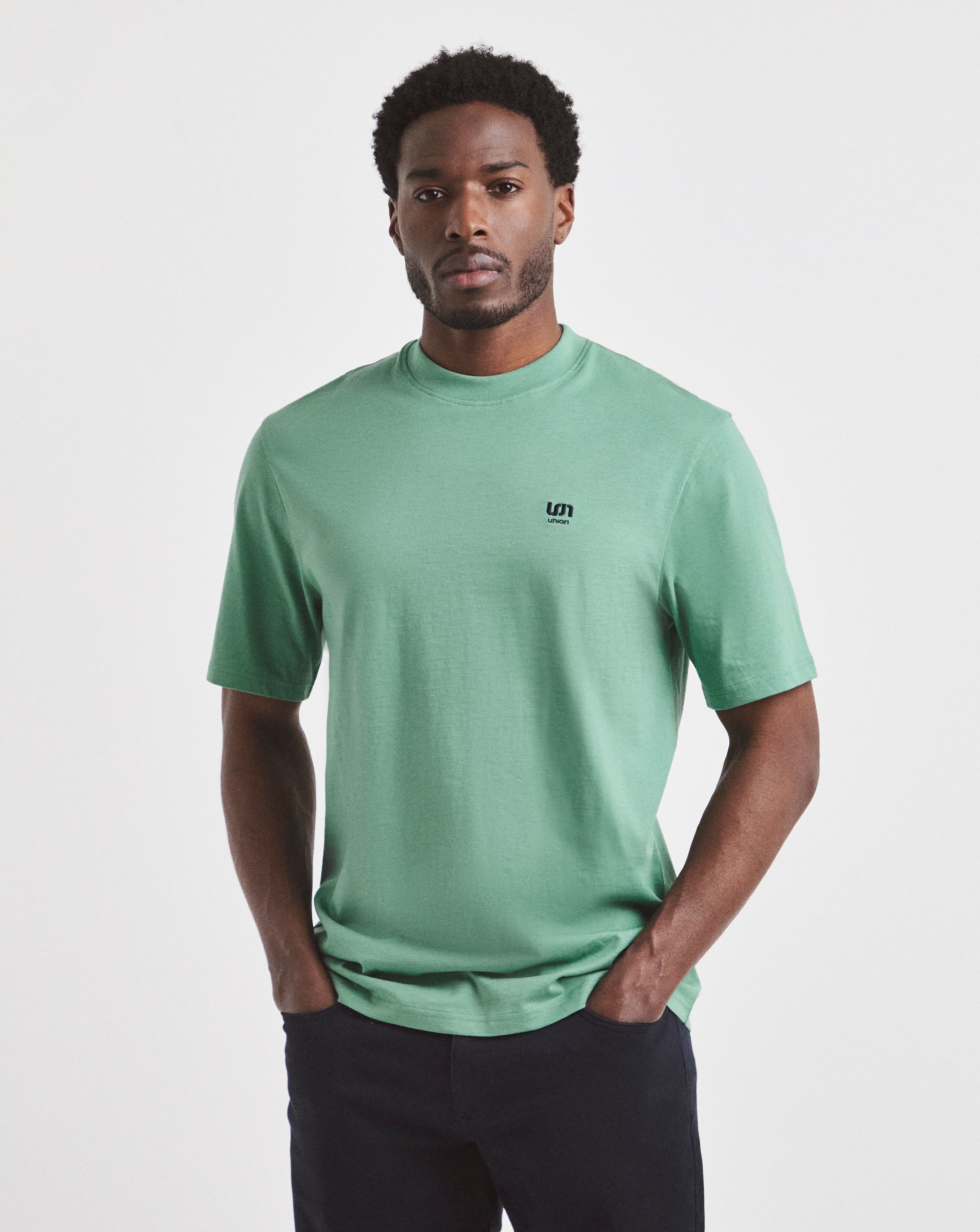 New In - Union Embroid T-Shirt Long- Green