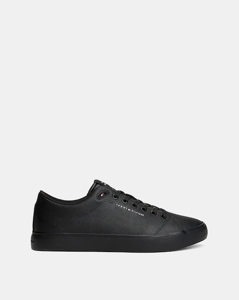 Tommy Hilfiger Vulcanised Low Leather Trainers - Black
