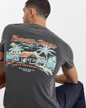 Tommy Jeans Cabana Back Print T-Shirt in Black