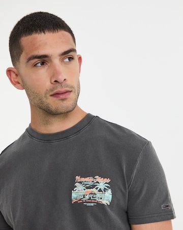 Tommy Jeans Cabana Back Print T-Shirt in Black