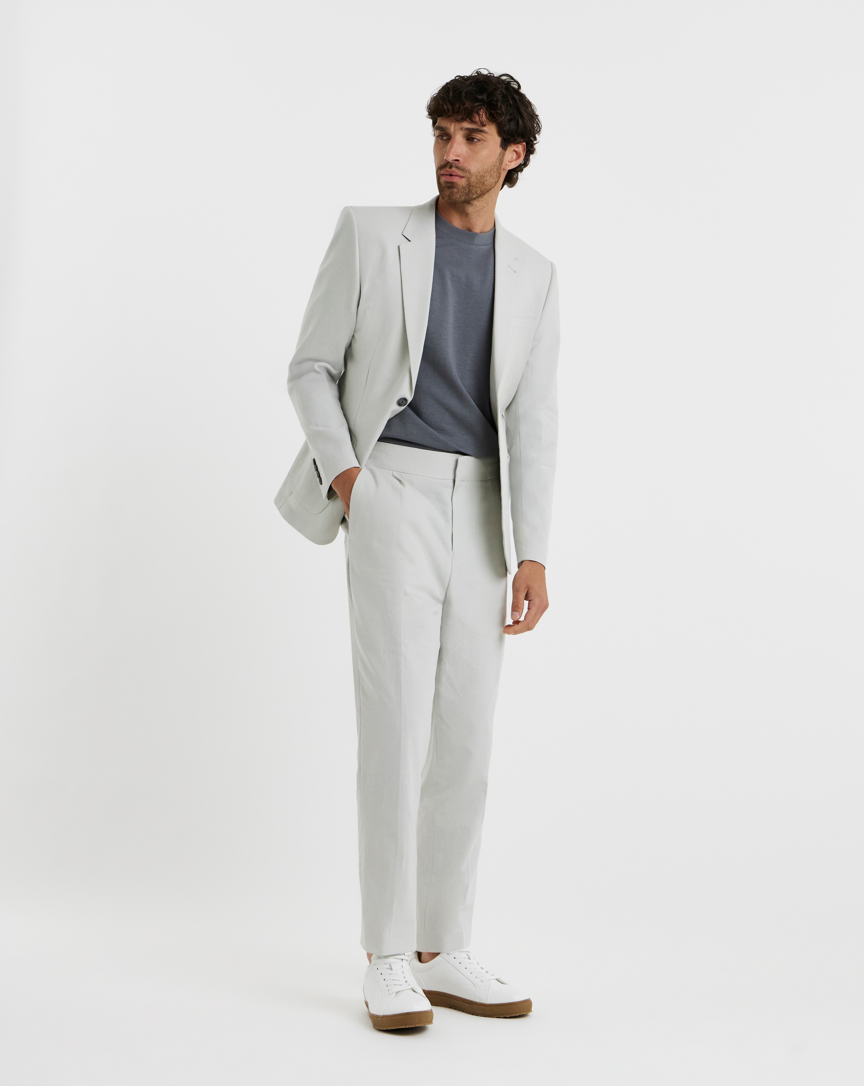 Folio Linen Flat Tapered Trouser