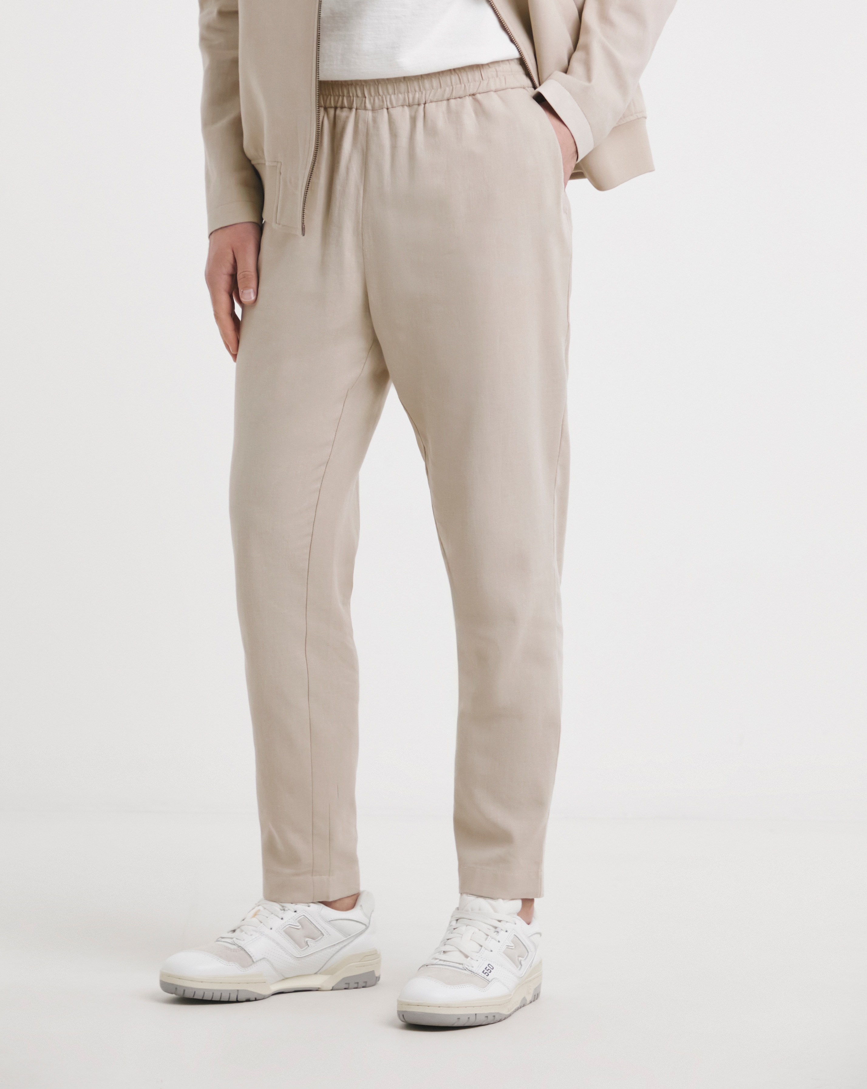 Linen Elasticated Tapered Trouser