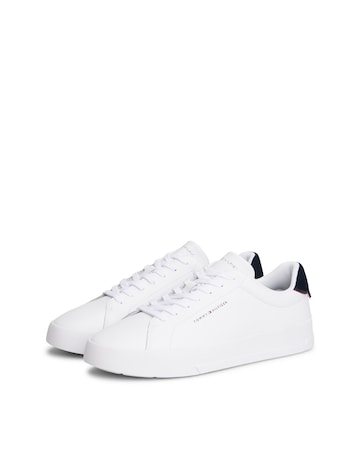 Tommy Hilfiger Court Leather Trainer - White/Navy