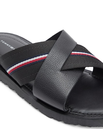Tommy Hilfiger Leather Sandal - Black