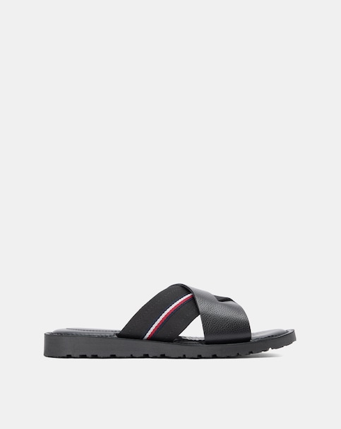 Tommy Hilfiger Leather Sandals - Black