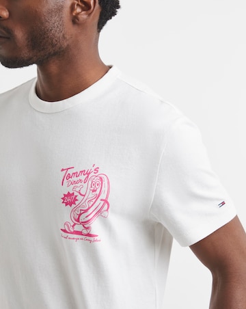 Tommy Jeans Short Sleeve Graphic Backprint T-Shirt - White