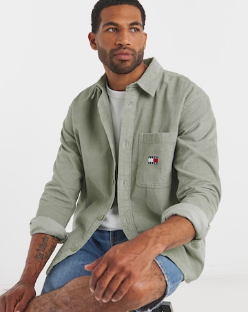 Tommy Jeans Cord Overshirt - Sage