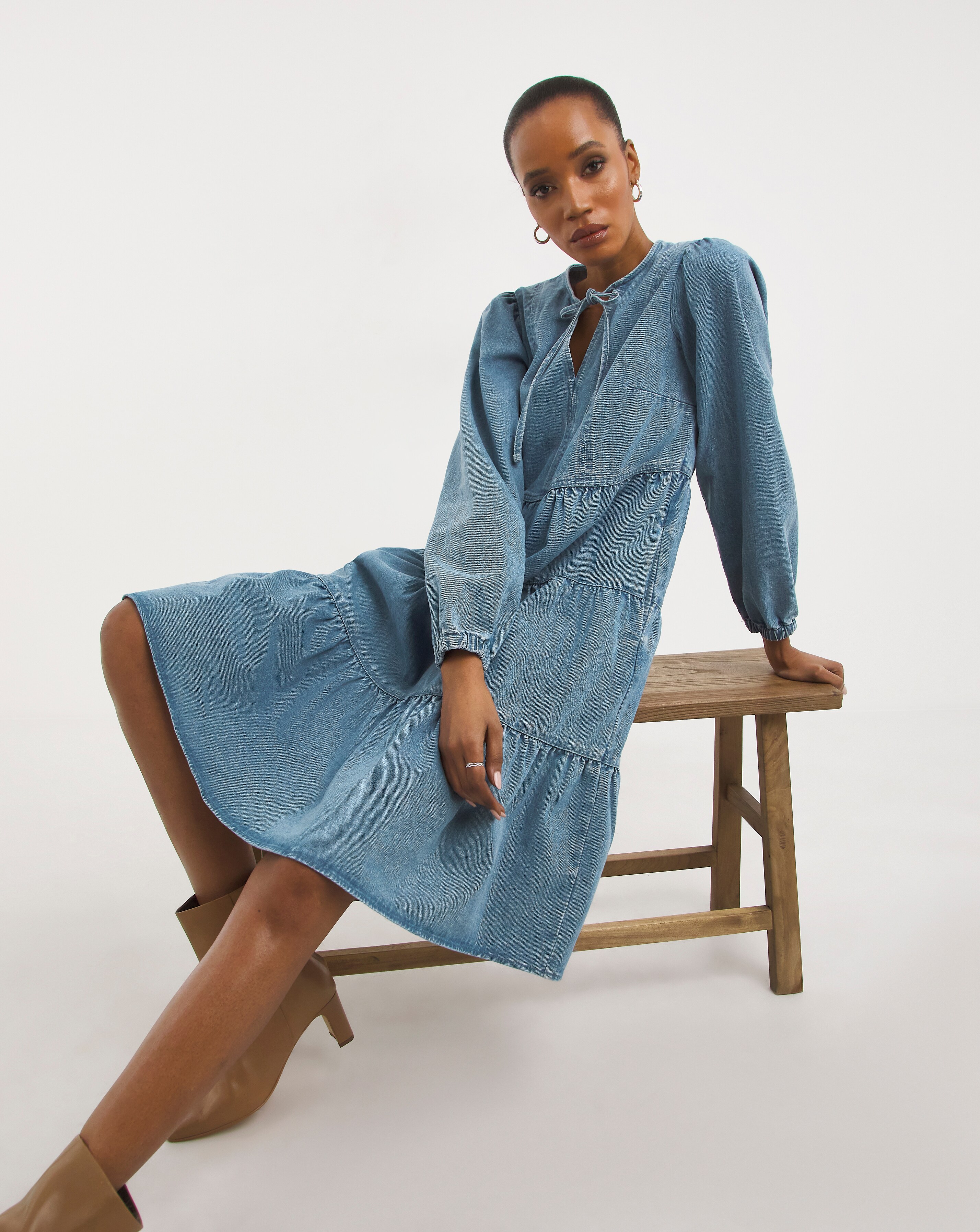 Fashion world denim clearance dresses