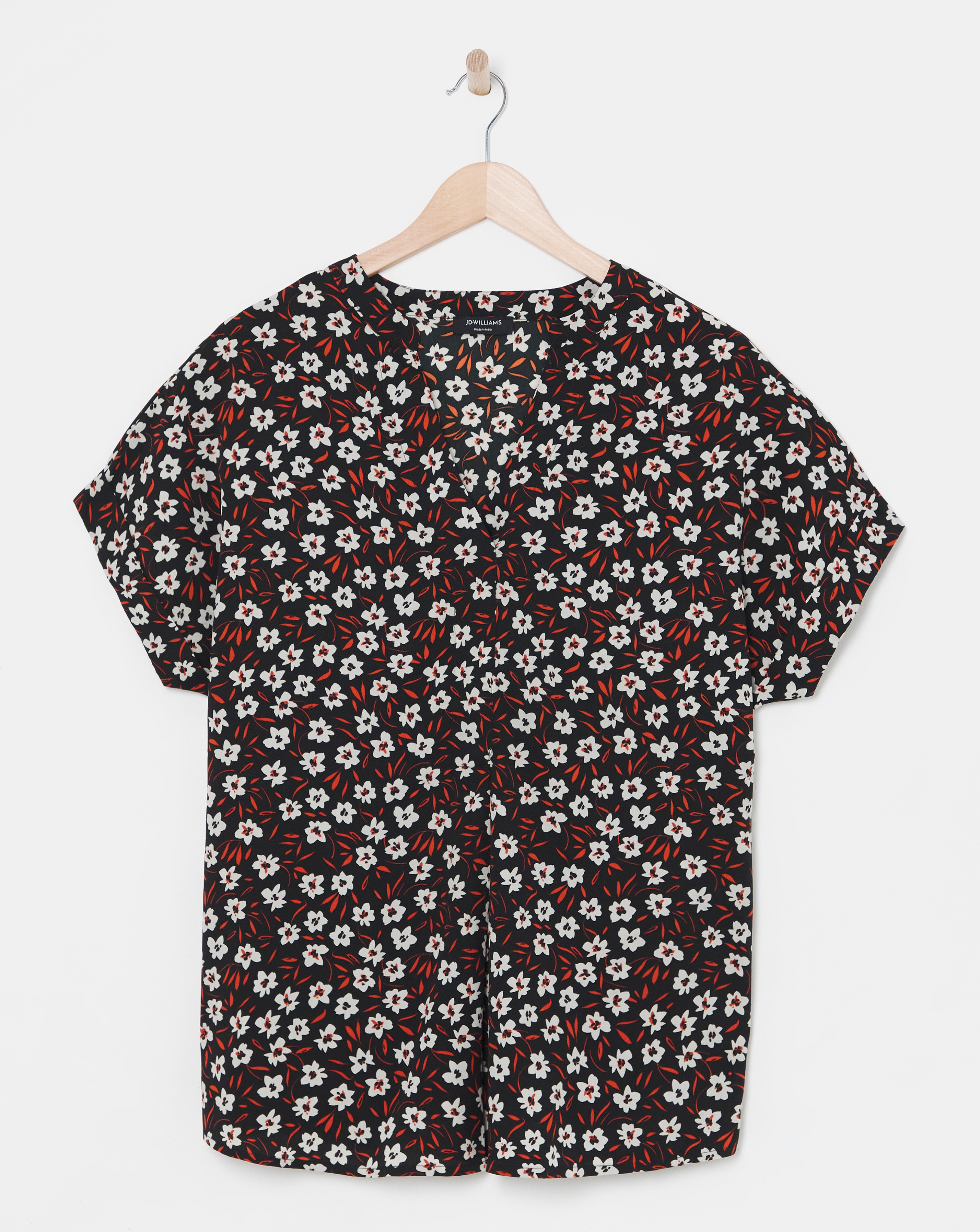 Short Sleeved Grandad Collar Top