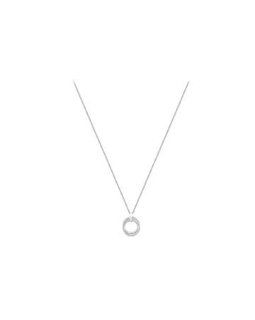 9ct Gold CZ Linked-Rings Pendant & Chain