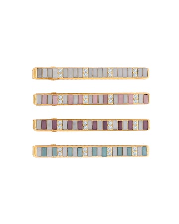Mood Gold Multicoloured Beaded Hair Slides - Pack of 4