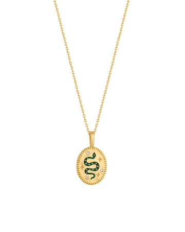 Inicio 14K Real Gold Plated Recycled Serpant Pendant Necklace - Gift Pouch