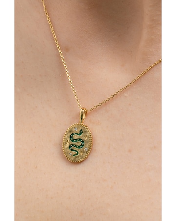 Inicio 14K Real Gold Plated Recycled Serpant Pendant Necklace - Gift Pouch