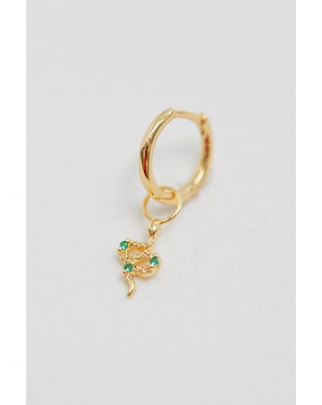 Inicio 14K Real Gold Plated Recycled Brass Serpant Charm Earrings - Gift Pouch