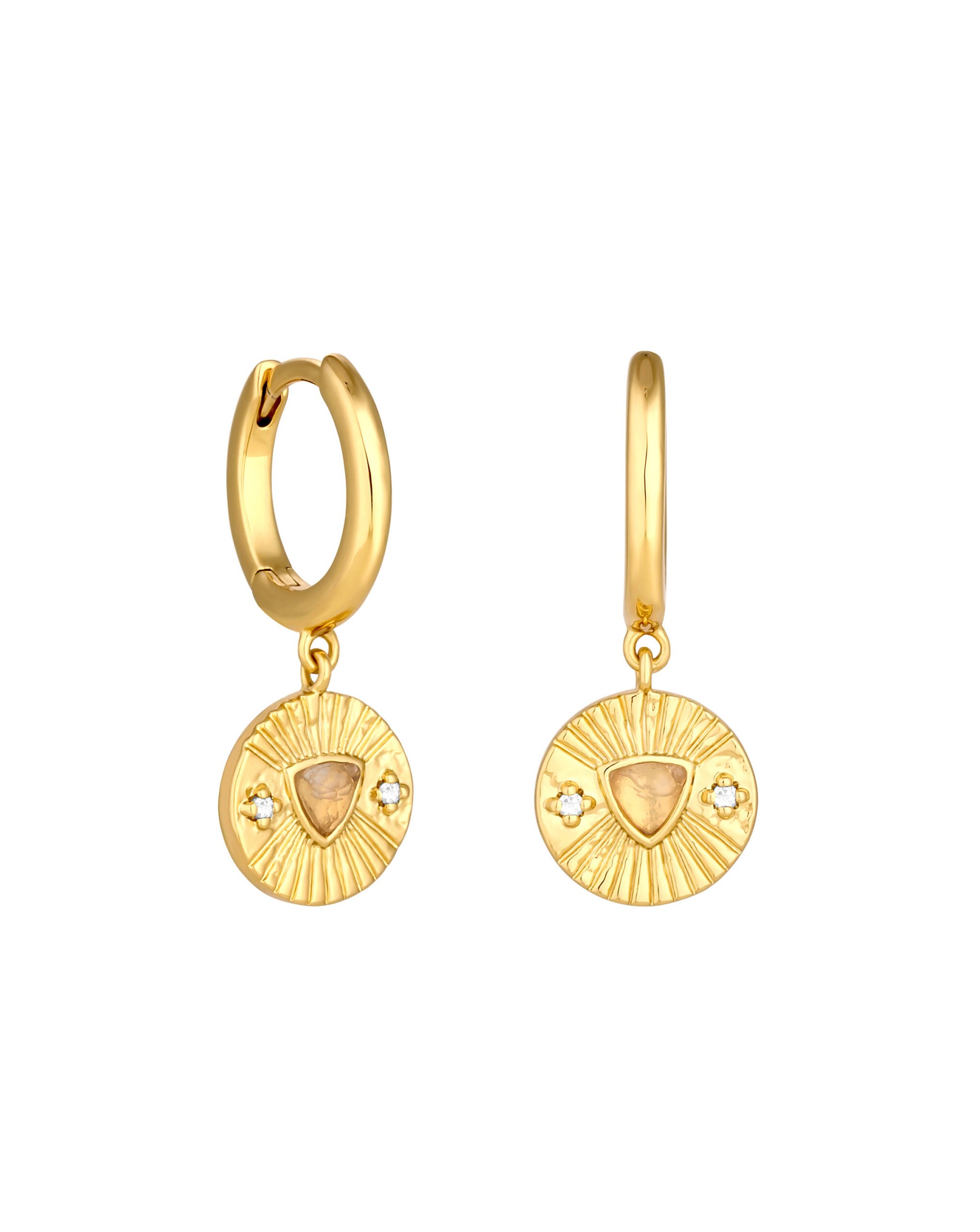 Inicio Rose Quartz Hoops-Gist Pouch