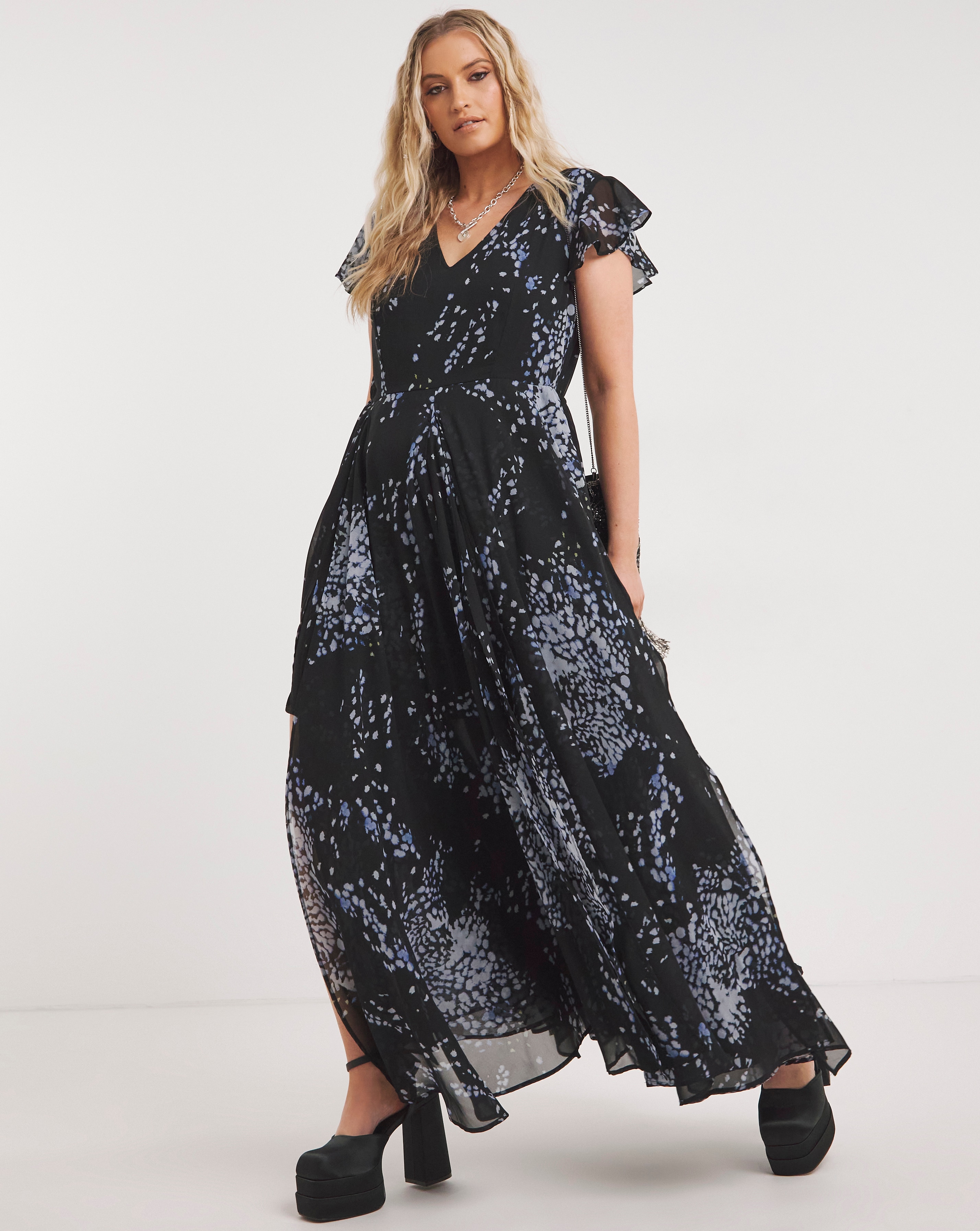 Religion Destiny Angel Sleeve Maxi Dress