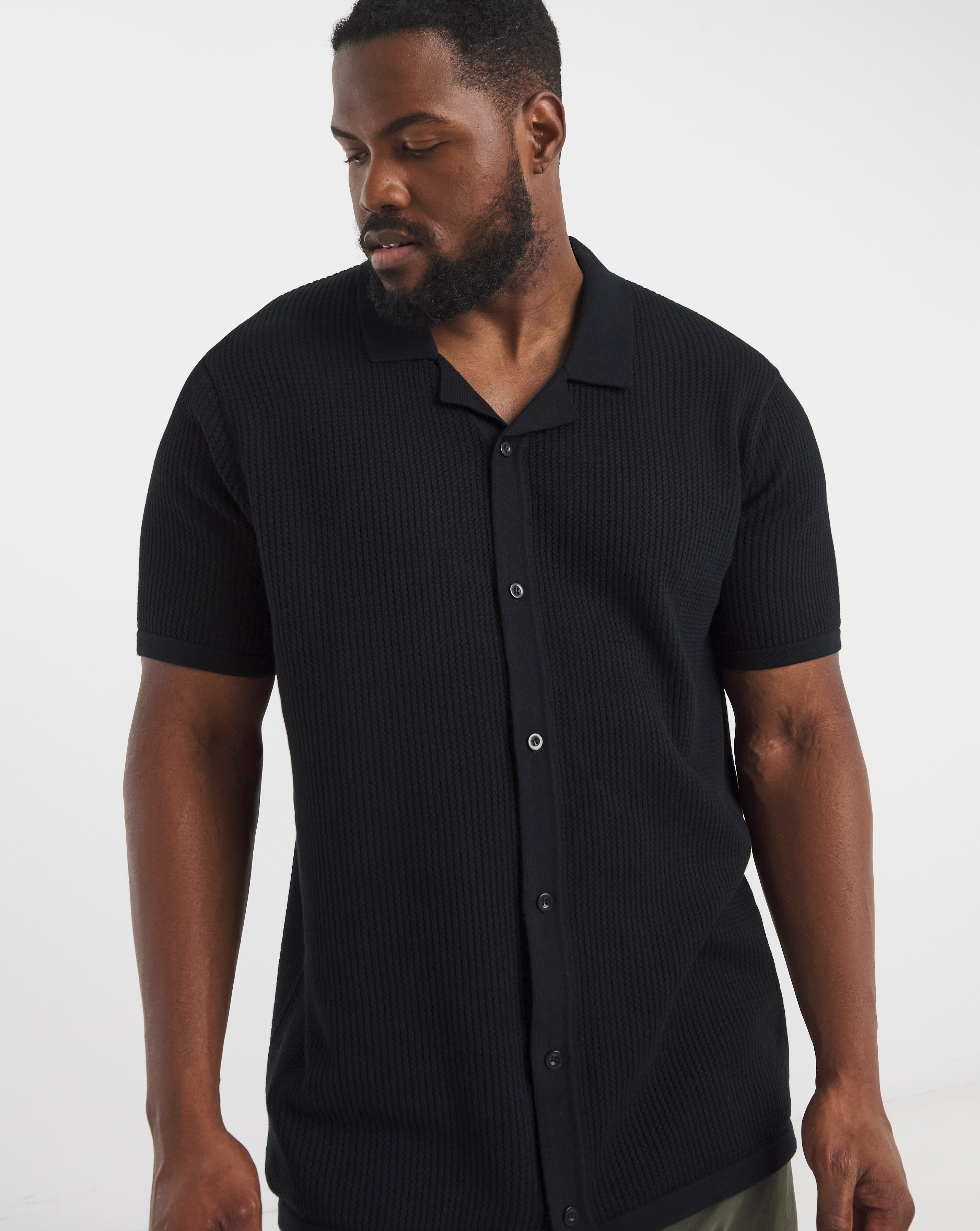 Black Revere Collar Shirt