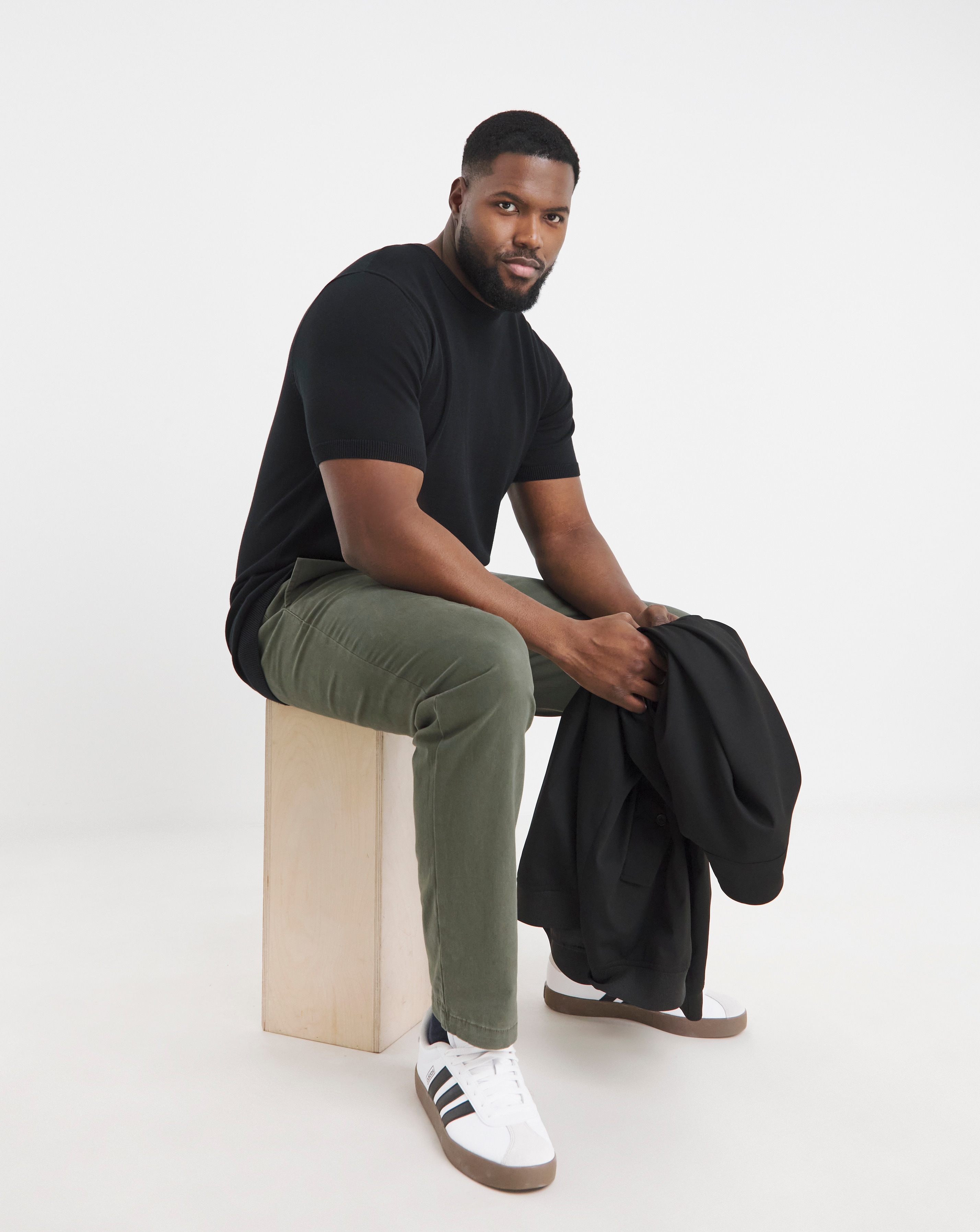 Black Cotton Knitted Shirt