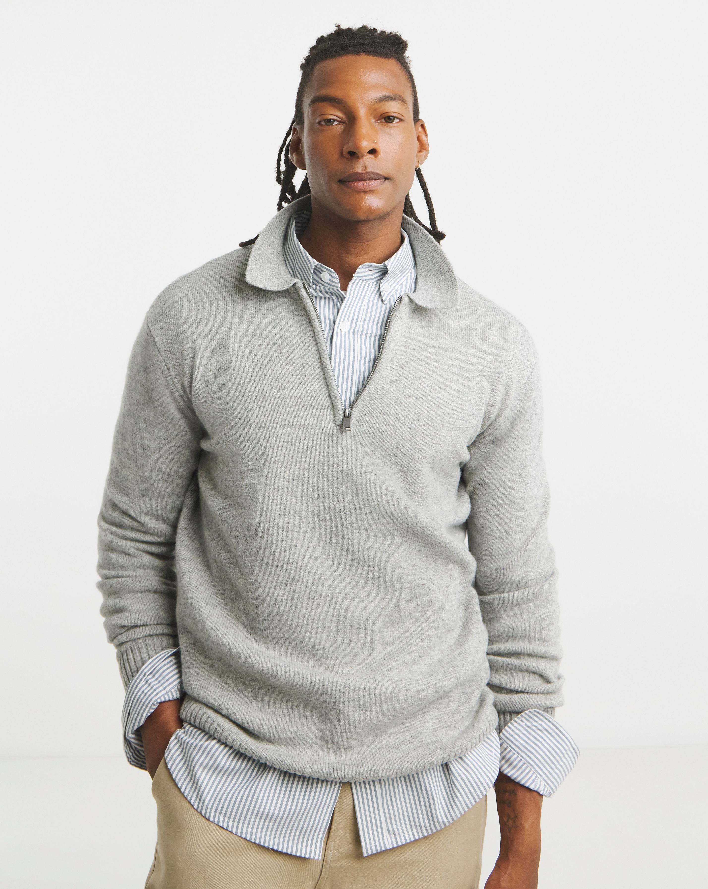Lambswool Collared 1/4 Zip Jumper