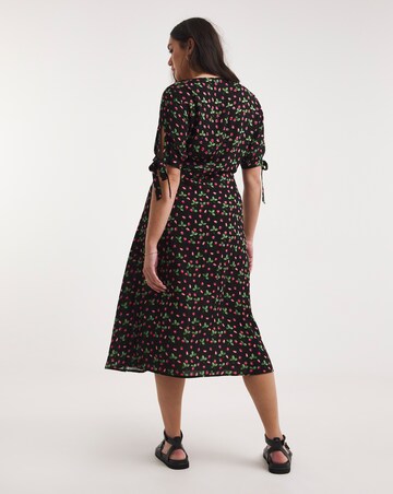 Joe Browns Tie Detail Woven Print Strawberry Print Dress