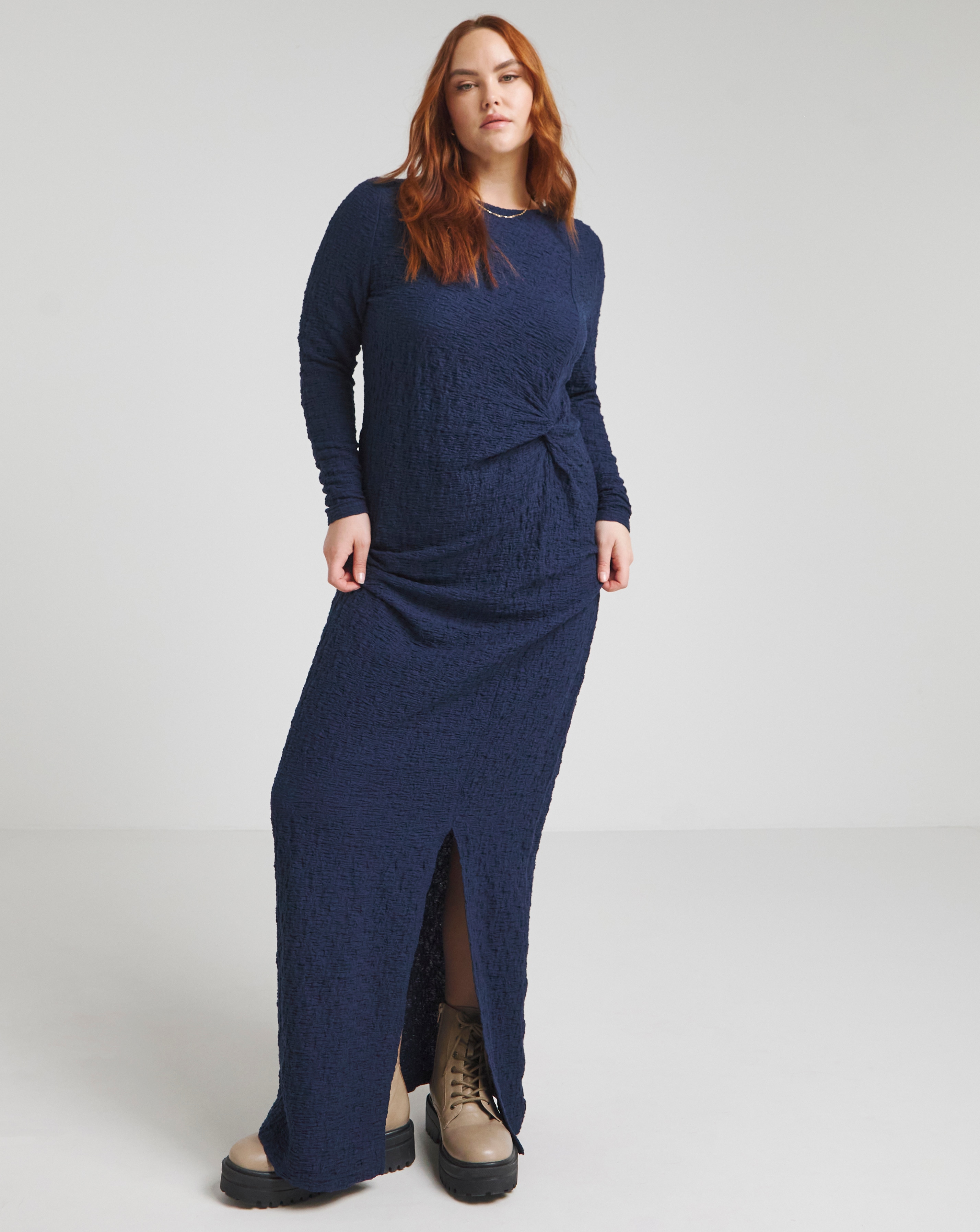 Simply Be Navy Textured Maxi Dress