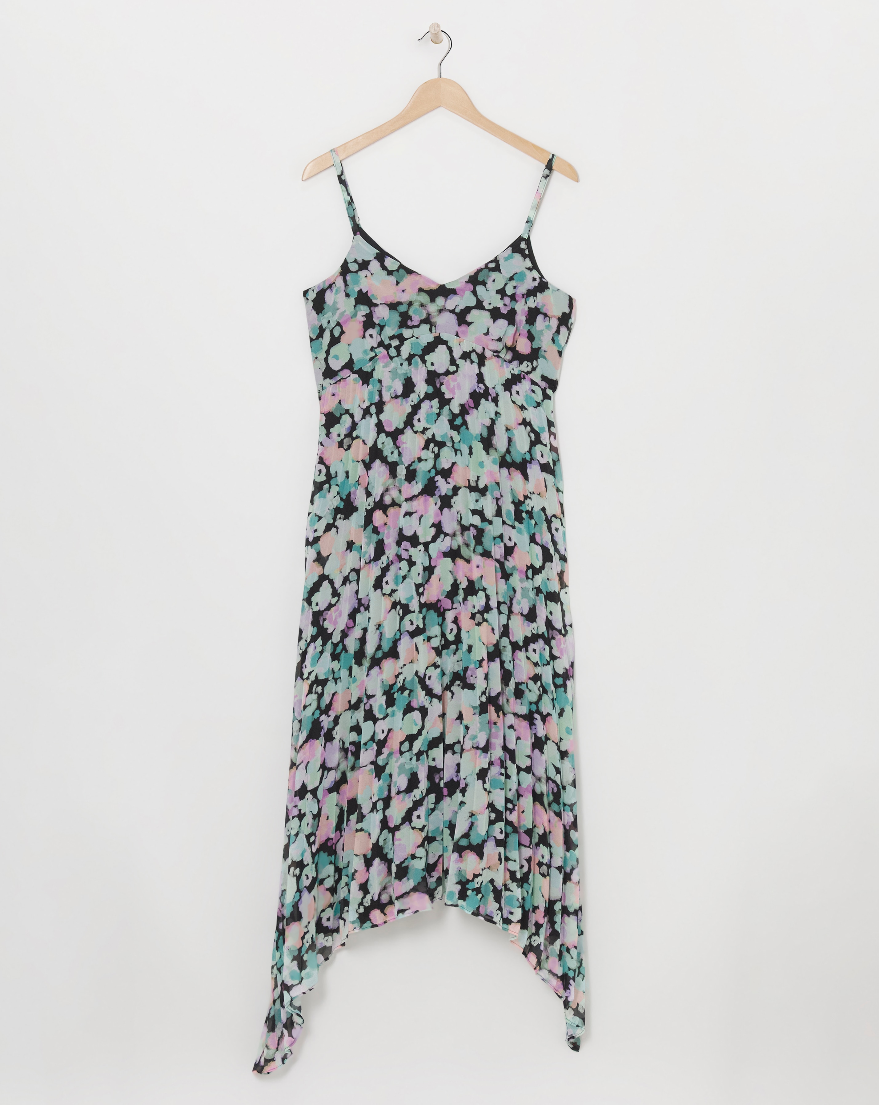 Floral Print Asymmetric Hem Maxi Dress