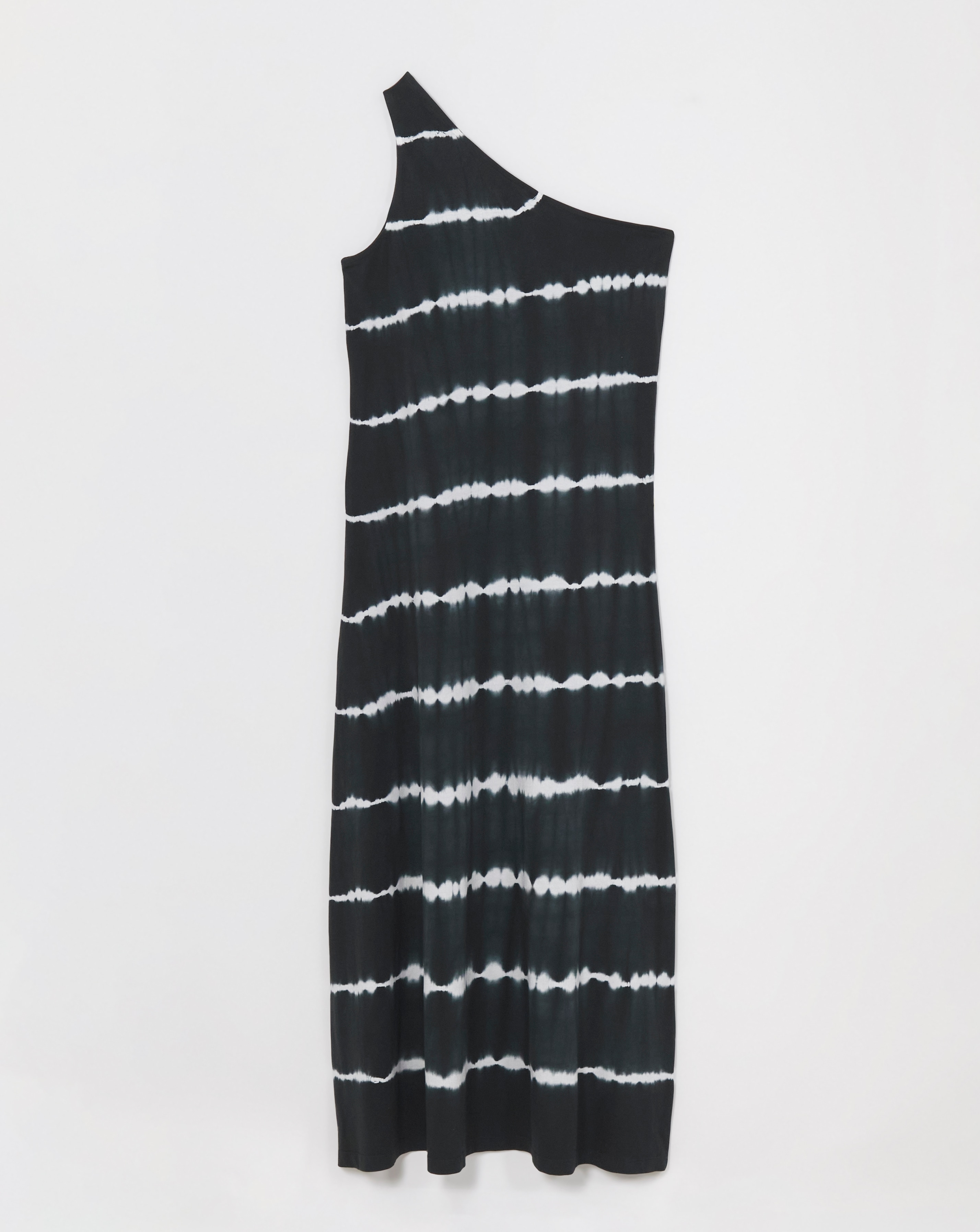 Tie Dye Cotton Jersey One Shoulder Maxi