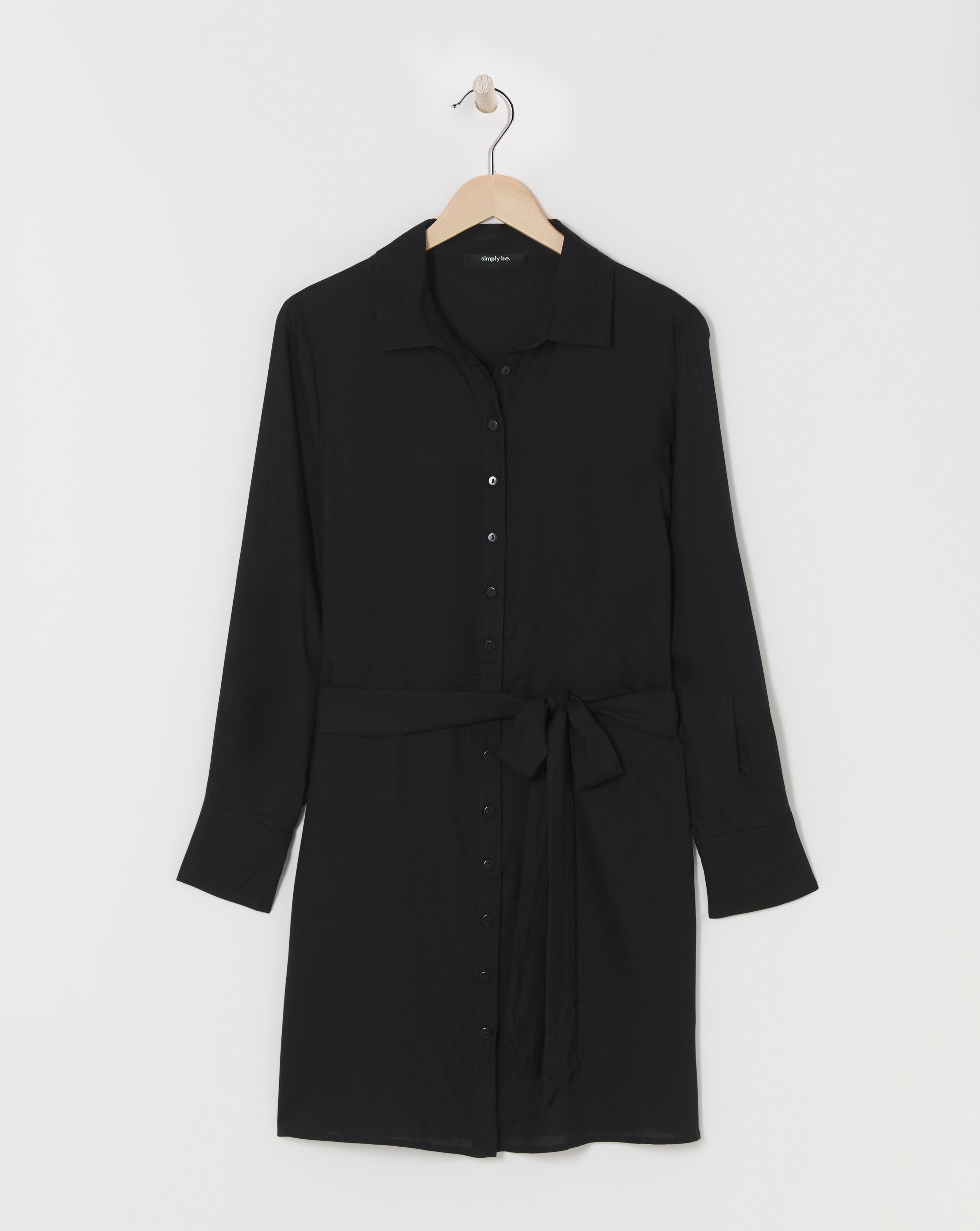 Black Tie Waist Skater Skirt Dress