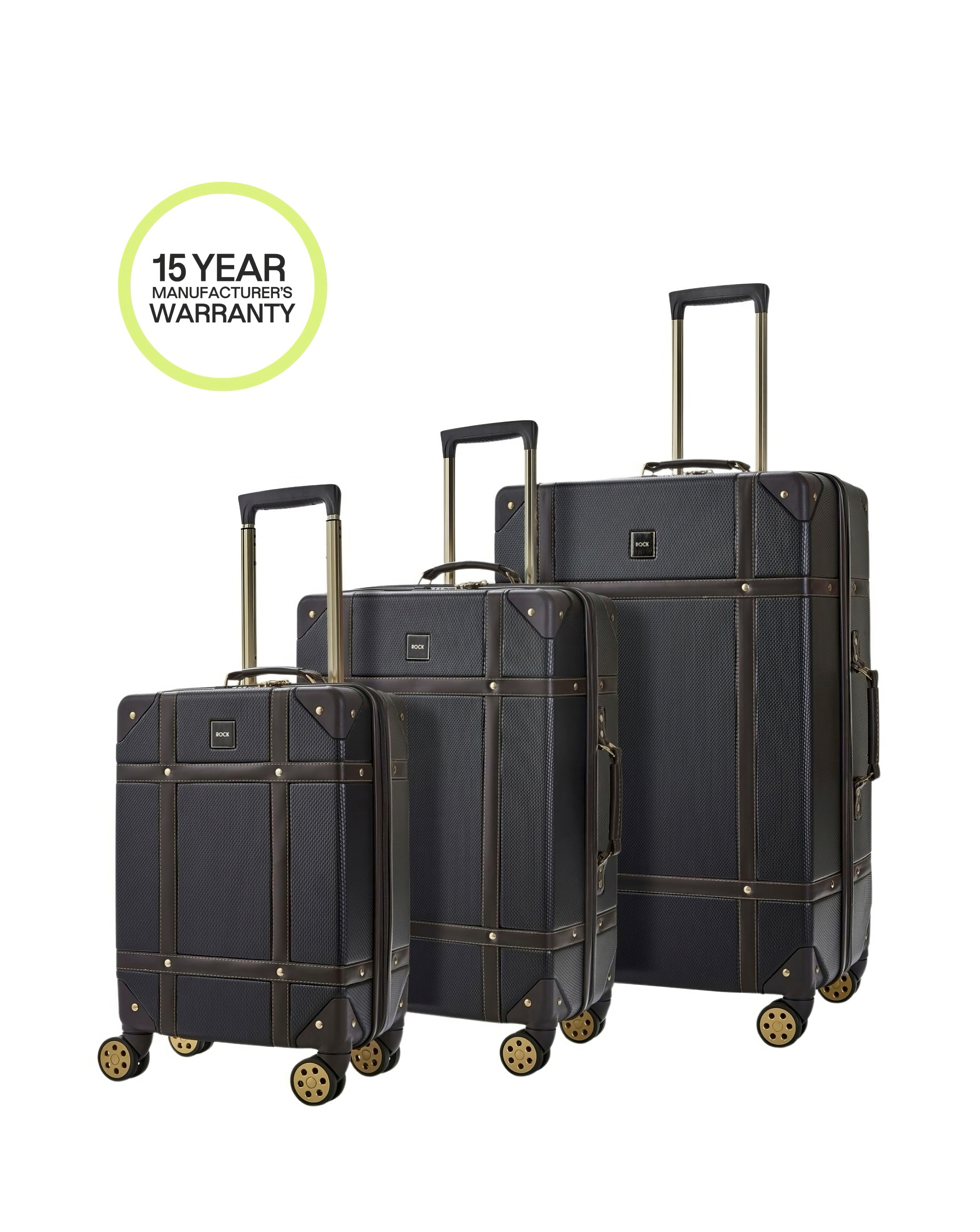 Rock Vintage 3pc Suitcase Set