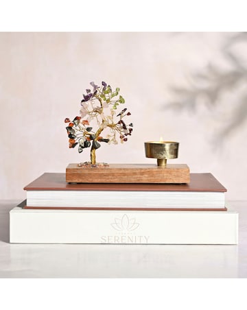 Serenity Gemstone Tree Tea Light Holder - 7 Chakras