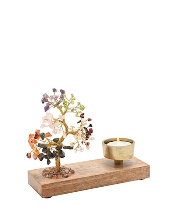 Serenity Gemstone Tree Tea Light Holder - 7 Chakras