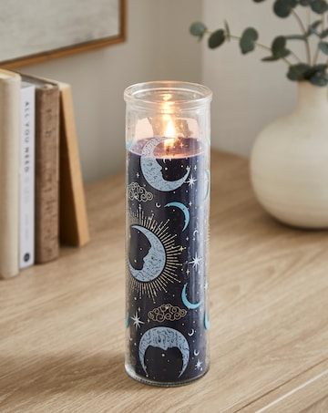 Blue Moon Phase Fig & Vanilla Scented Glass Tube Candle