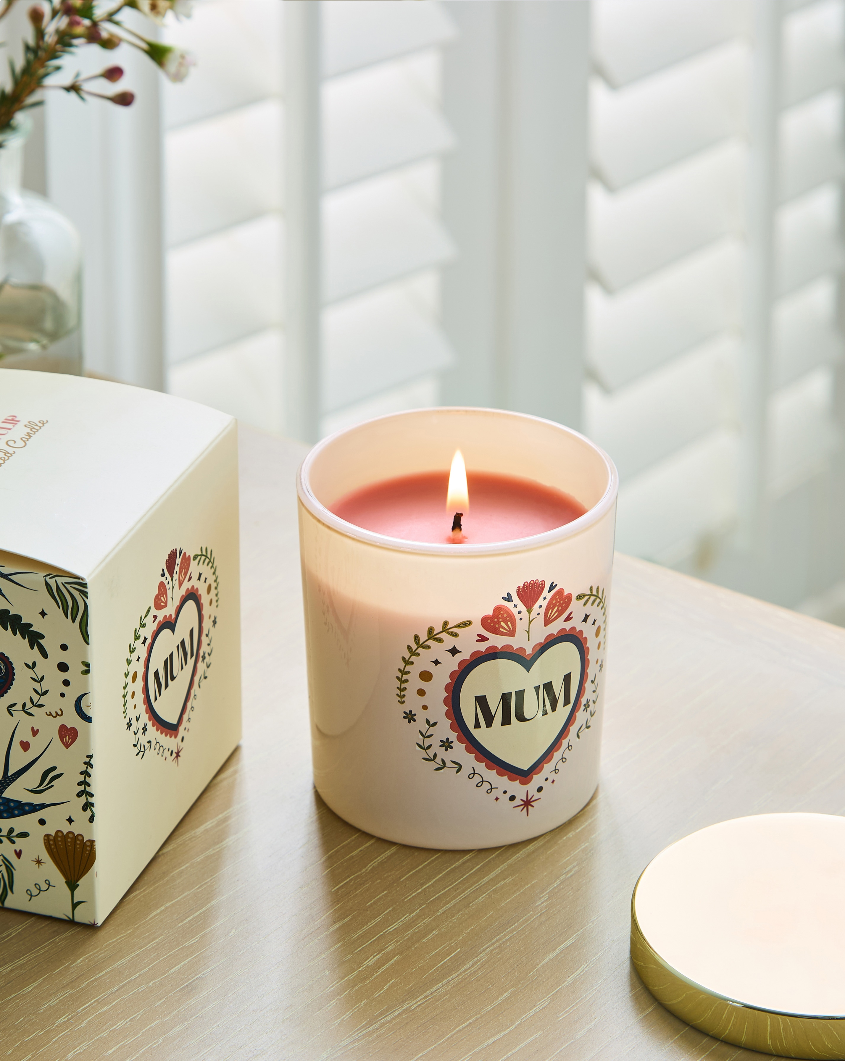 New In - Mum Folk Heart French Tulip Candle