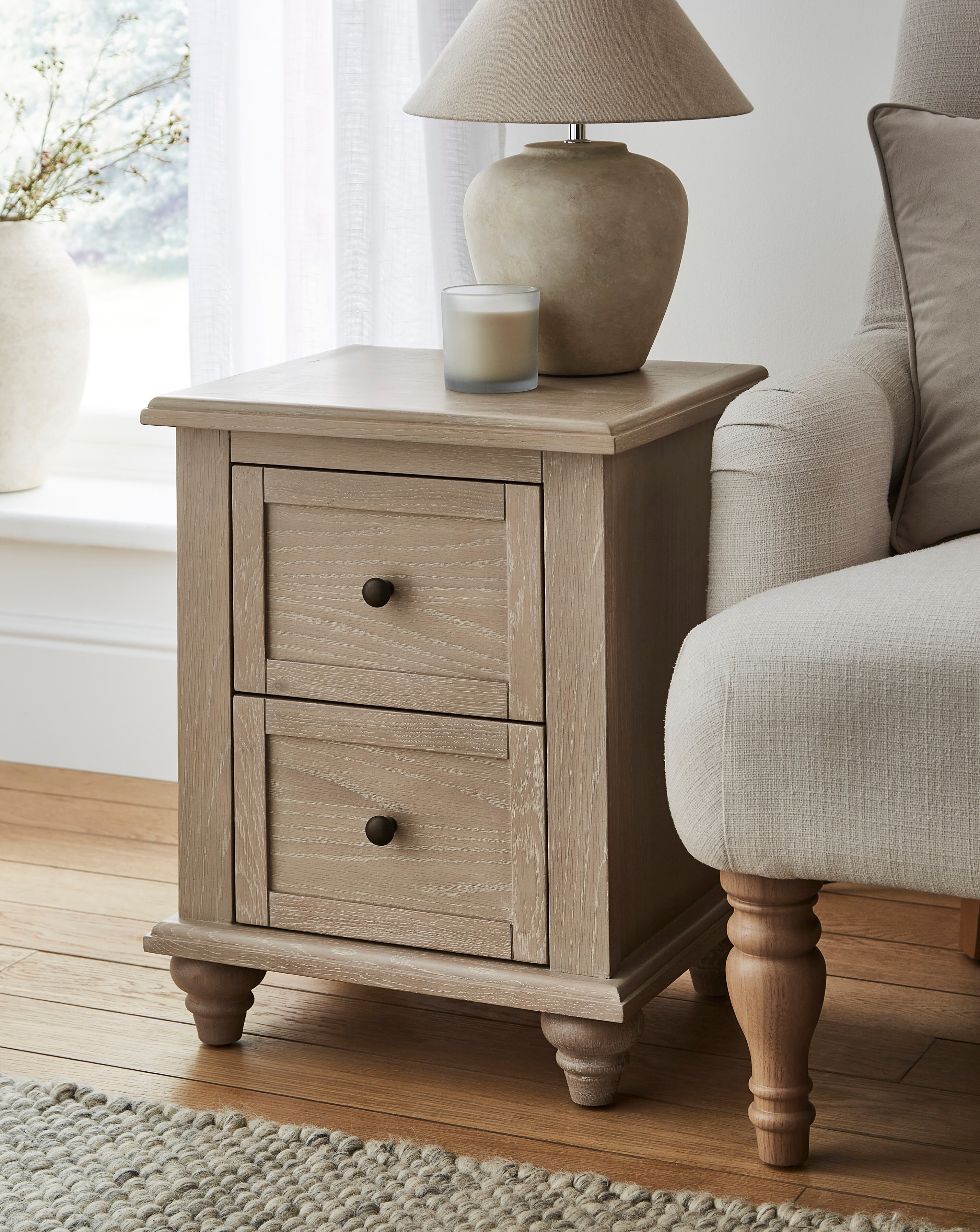 New In - Julipa Imogen 2 Drawer Side Table
