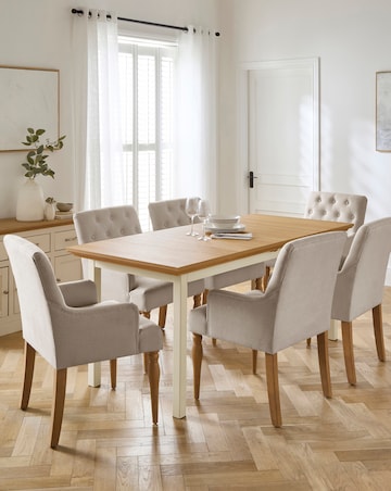 Ashford Extendable Dining Table with 6 Mae Chairs