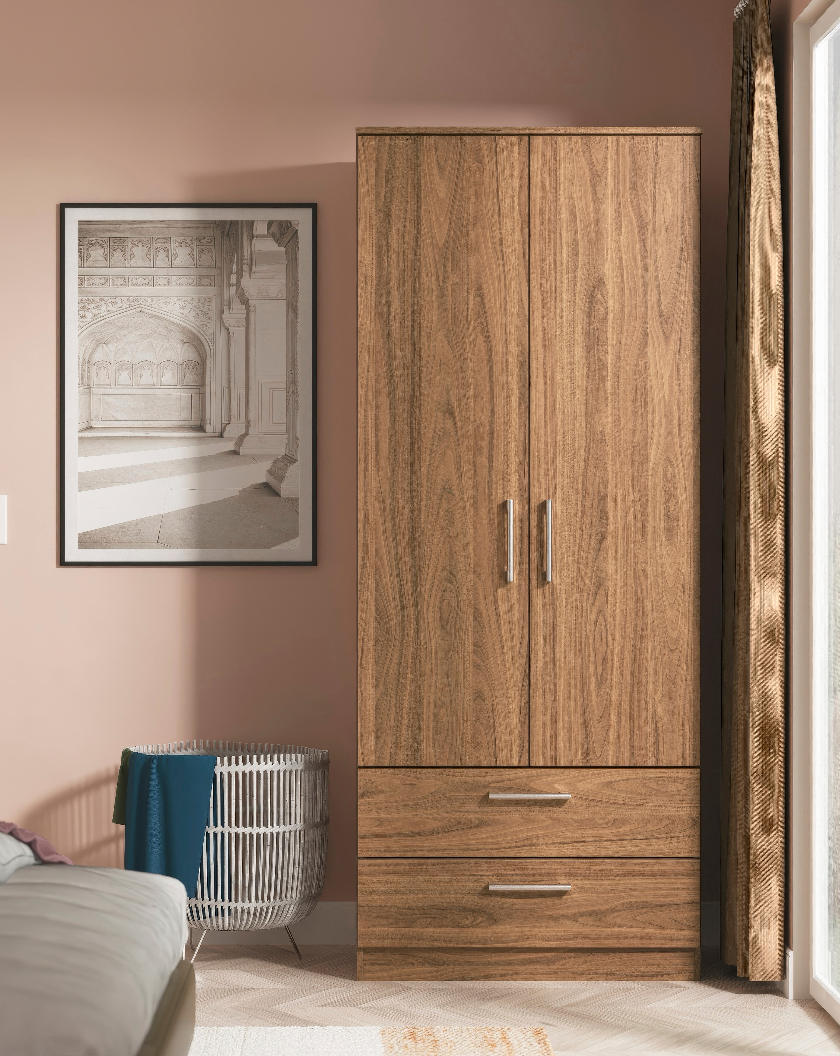 Briar 2 Door Drawer Wardrobe