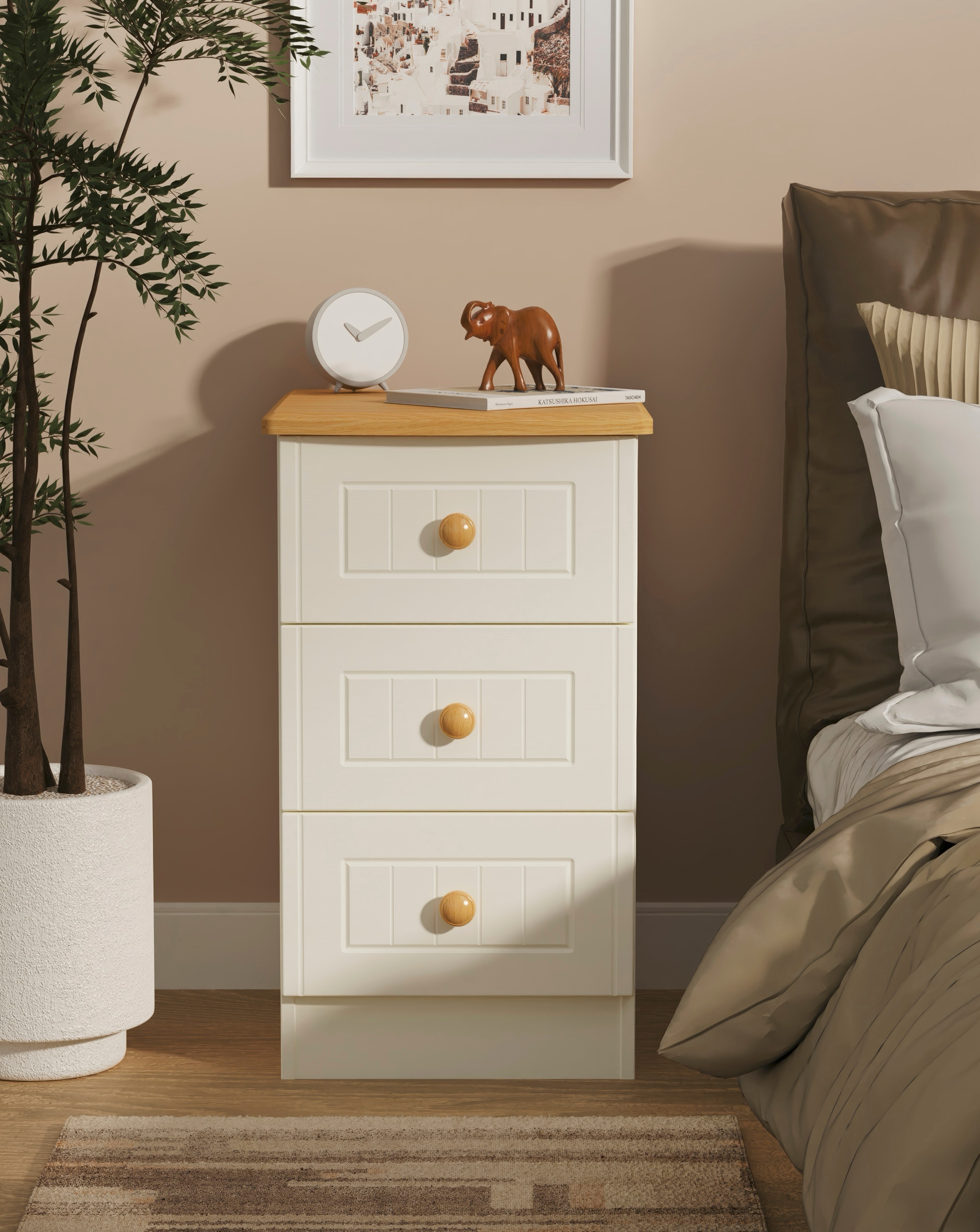 Frances 3 Drawer Bedside