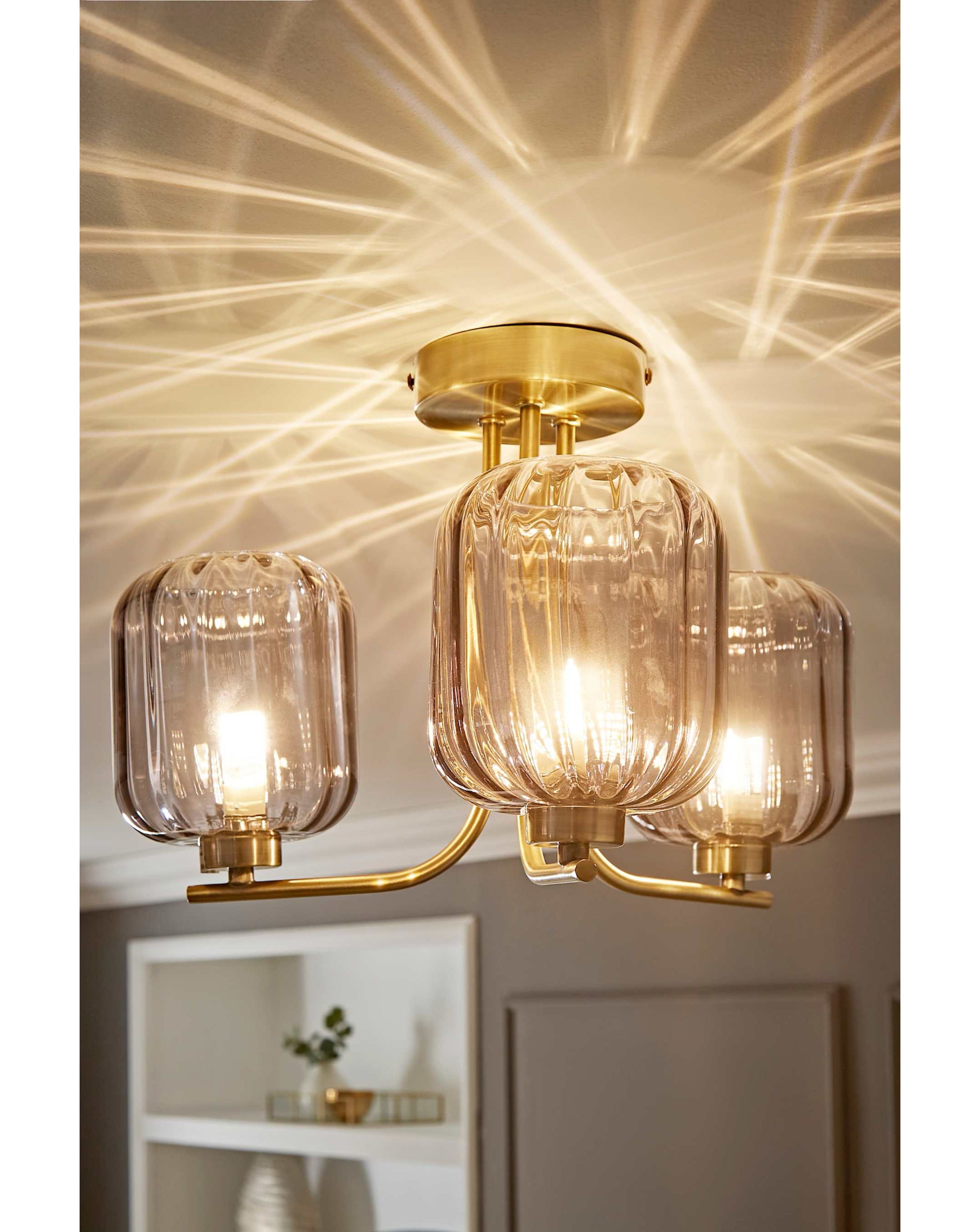 Amelie Gold 3 Arm Ceiling Light