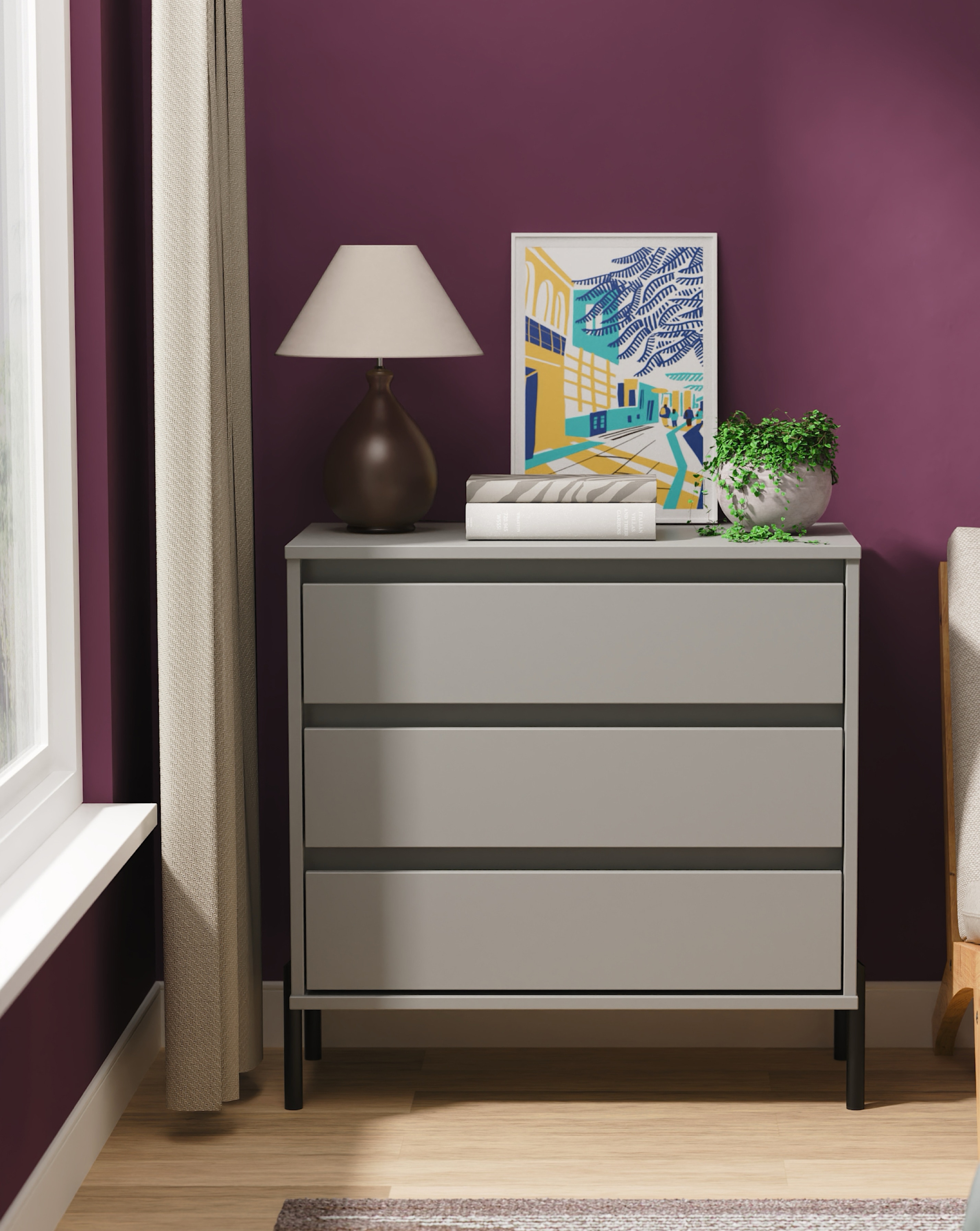 Sloan Ready Assembled 3 Drawer Chest