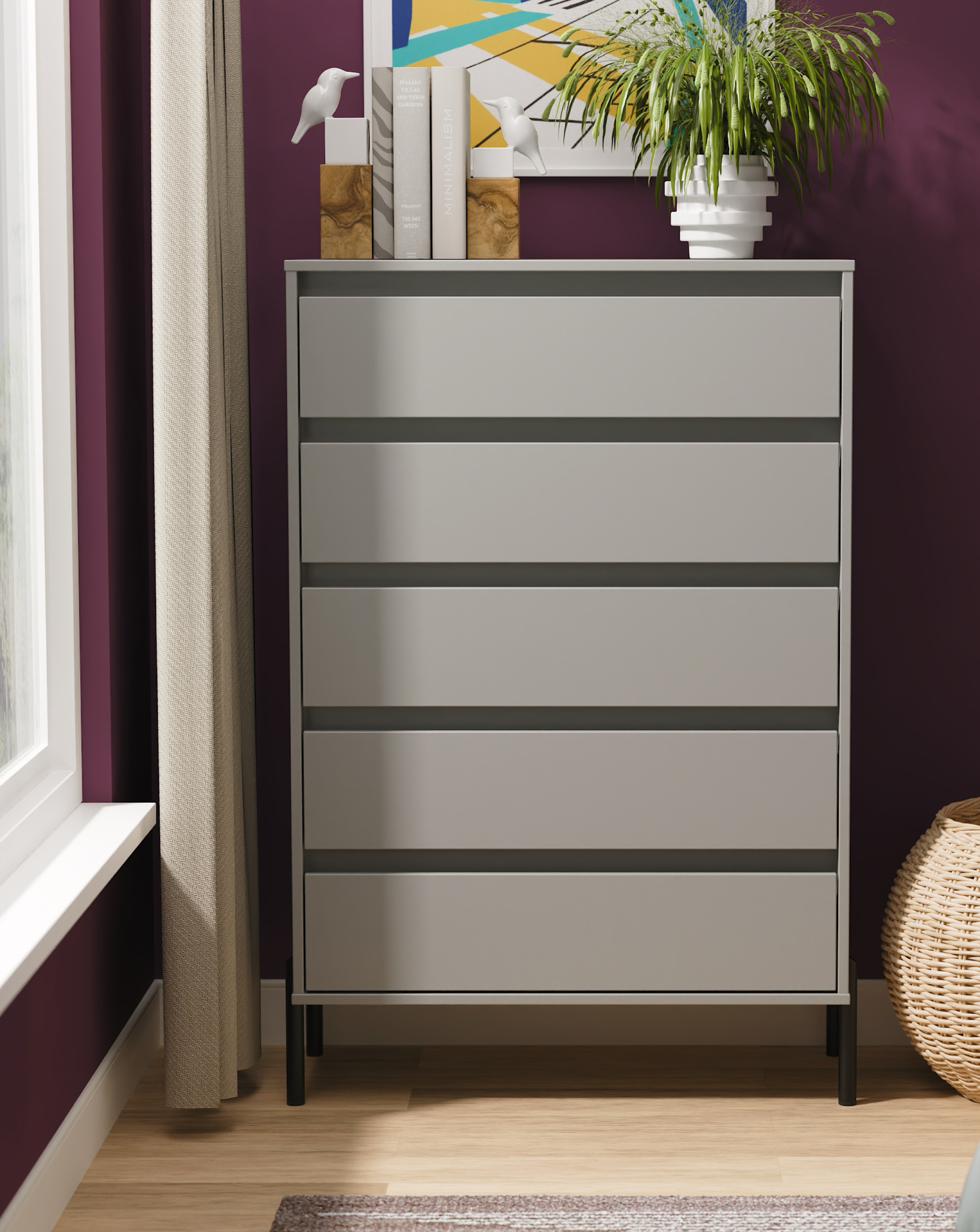 Sloan Ready Assembled 5 Drawer Chest